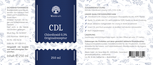 Waldkraft CDL/CDS - Chlordioxid in Originalrezeptur (Chlordioxidlösung) 250ml