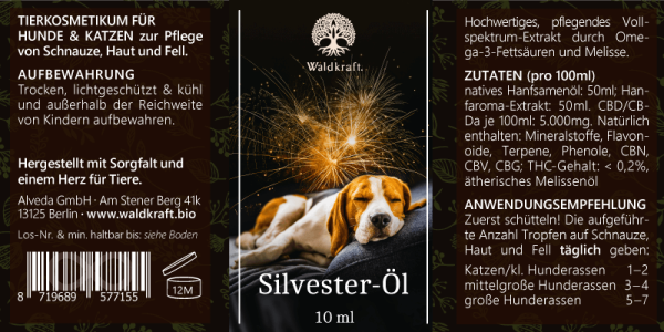 Waldkraft Silvester-Öl gegen Angst, Stress beim Hund 10ml