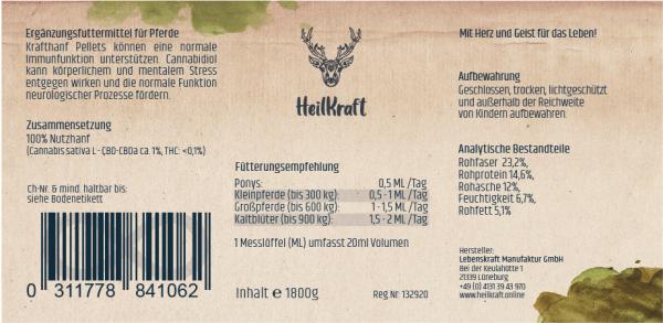 Heilkraft Krafthanf Pellets 1,8kg neue Rezeptur