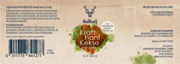 Heilkraft Krafthanf Kekse mittlere Hunde 200g