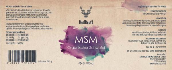 Heilkraft MSM - Organischer Schwefel 700g