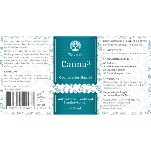 Waldkraft Canna3 – Ozonisiertes Hanföl – 50ml